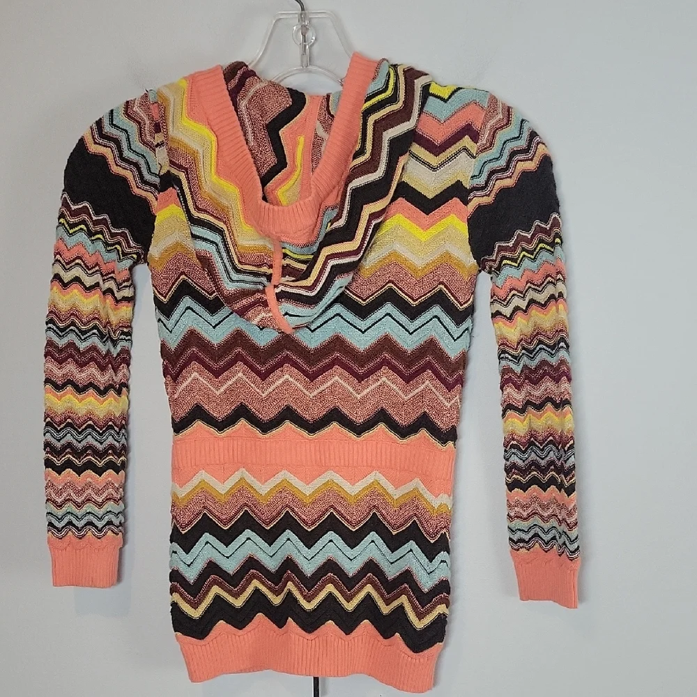 Girls Missoni Chevron hoodie sweater jacket size XS